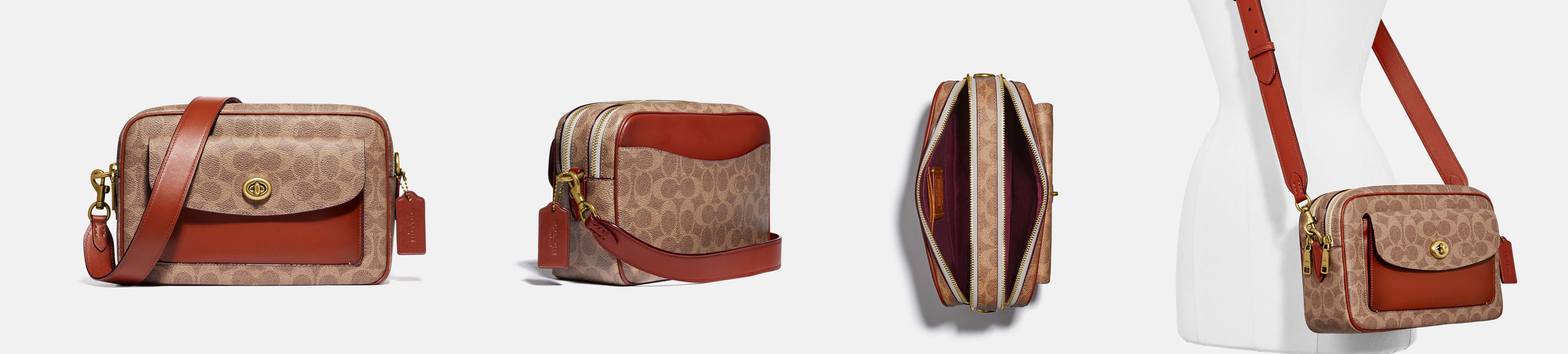 Coach coated canvas sales signature cassie camera bag
