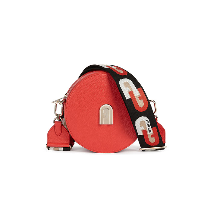 Furla sleek top mini crossbody round